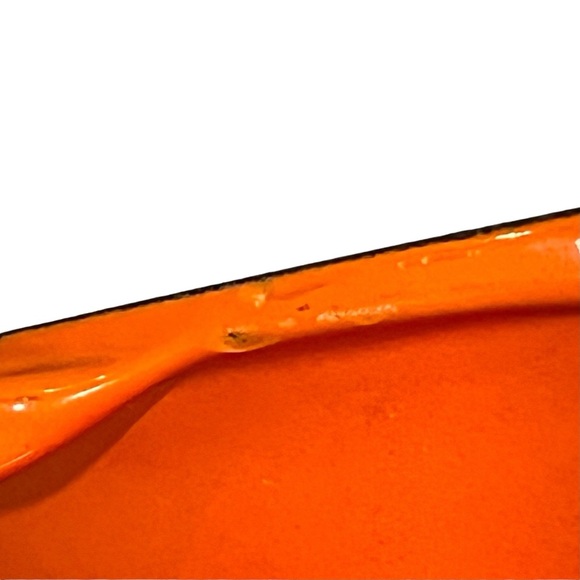 Le Creuset Volcanic Orange Flame Enamel Cast Iron 1 1/4 Quart Saucepan #16 - Picture 10 of 11